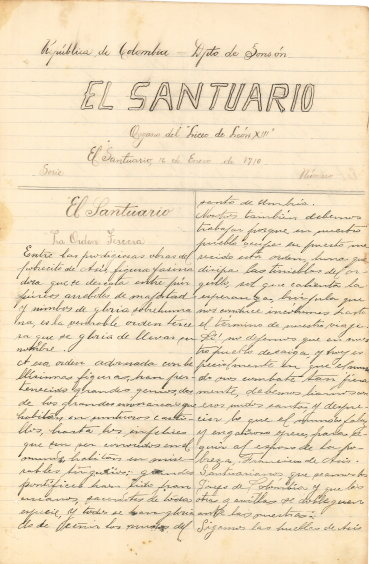 El Santuario - 16 de Enero de 1910